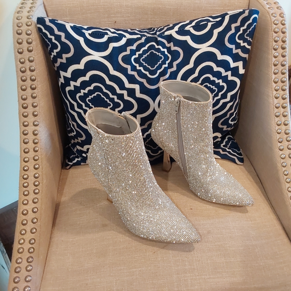 Shimmering Gold Ankle Booties